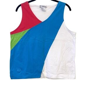 Wilson NWT Women's Color block Vintage Tennis Sleeveless Tank Top Size Large